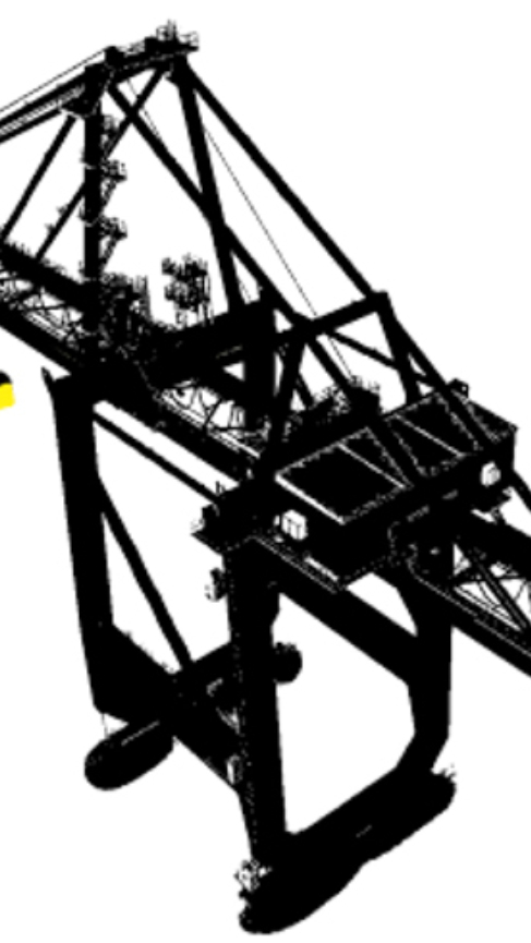 Port Gantry Crane with a yellow container