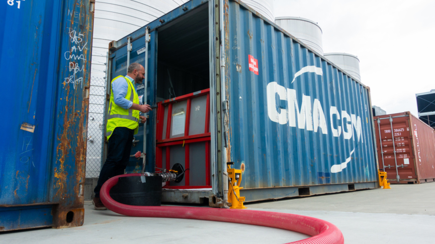 Wine Loaded into a container